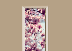 deursticker bloemen magnolia roze