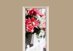 deursticker bloemen bloemstuk