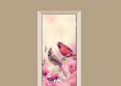 deursticker bloemen en vogels