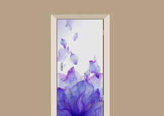 deursticker bloemen bloemblaadjes paars