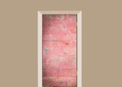 deursticker hout roze