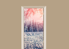 deursticker natuur sneeuw in het bos