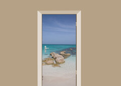 deursticker natuur caraibische zee
