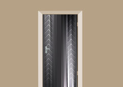 Deurstickers abstract metal feathers