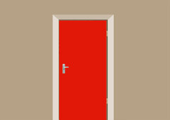 deursticker rood