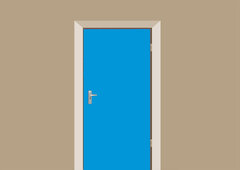 deursticker lichtblauw