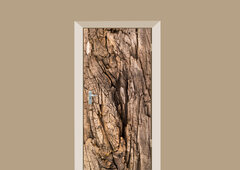 deursticker hout boomschors bruin
