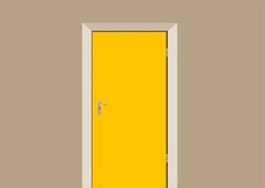 Deursticker mat geel