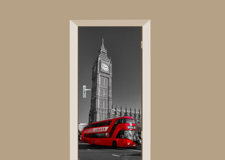 Deursticker bus Londen