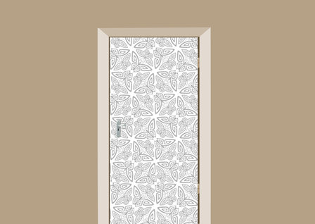 deursticker bohemian vlindermotief wit