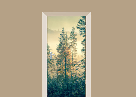 deursticker natuur bos