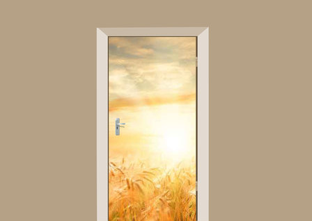 deursticker natuur graanveld
