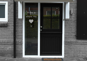 Voordeursticker Home is where the ♥ is 21.5