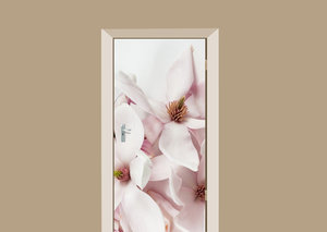 Deursticker magnolia wit