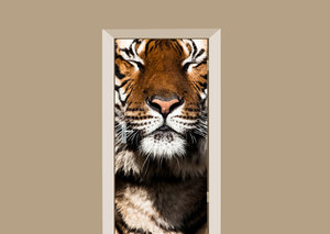 Deursticker tijger close up