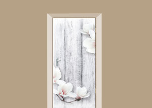 Deursticker hout en magnolia