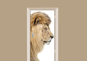 Deursticker leeuwenkop en profil
