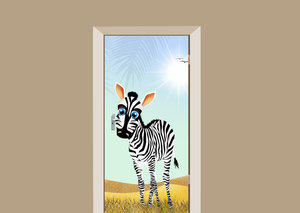 Deursticker zebra in de zon