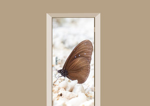 Deursticker vlinder bruin