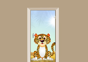 Deursticker luipaard in de zon