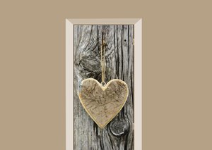 Deursticker houten hart op boom