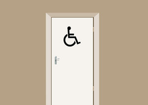 Deursticker toiletdeur gehandicapten toilet 28x33cm