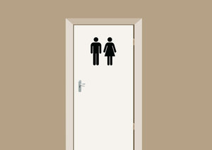 Deursticker toiletdeur dames en heren 30x33