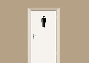 Deursticker toiletdeur heren 33x12,5cm