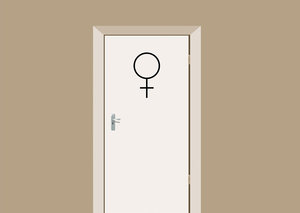 Deursticker toiletdeur vrouw 33x18,5cm