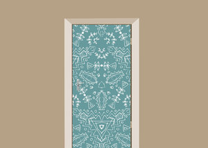 Deursticker bohemian bloemenmotief blauw