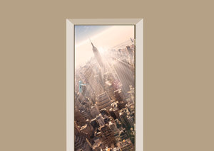 Deursticker skyline New York City kleur