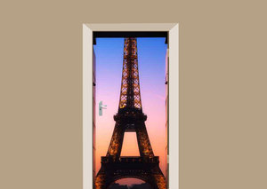 Deursticker Eiffeltoren donker