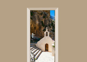 Deursticker kleine kerk op Kreta