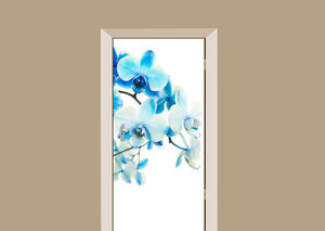 Deursticker orchidee blauw