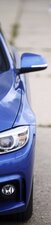 SALE: Muursticker/deursticker auto blauw 45x210cm (BxL)