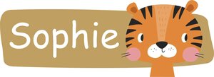 Naamsticker babykamer/kinderkamer 'Tijger'