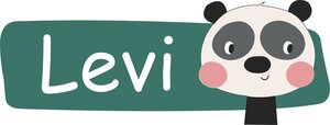 Naamsticker babykamer/kinderkamer 'Panda'