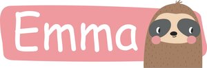 Naamsticker babykamer/kinderkamer 'Luiaard'