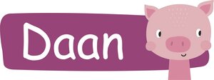 Naamsticker babykamer/kinderkamer 'Varkentje'