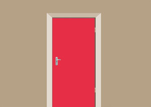 Deursticker fel rood