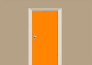 Deursticker mat oranje