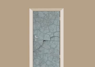 deursticker tegels en stenen gebarsten betonnen muur